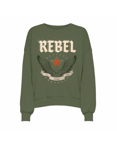 Naisten huputon collegepaita Only Onllayla L/S Wings O-Neck Sininen