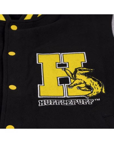 Unisex Sweatshirt without Hood Harry Potter Hufflepuff Grey Black