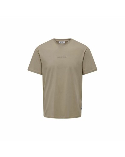 Miesten T-paita Only & Sons Onslevi Life Reg Text Desert Vaaleanruskea