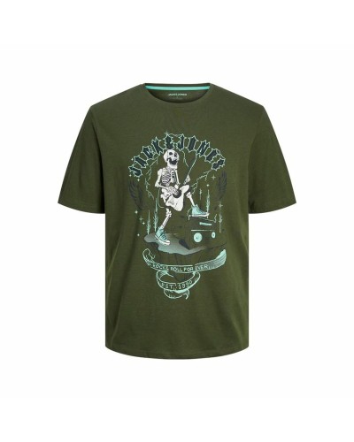 Jack & Jones Herren T-Shirt Kurzarm Olive - Baumwolle Casual
