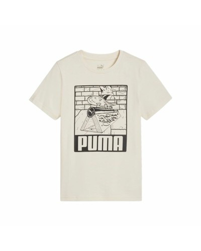 Puma Essentials+ Maglia Bambino Maniche Corte - Grafica Anni 90 - Cotone

