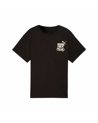 T-Shirt met Korte Mouwen voor kinderen Puma Essenntials+ Mid 90S Graphic Zwart