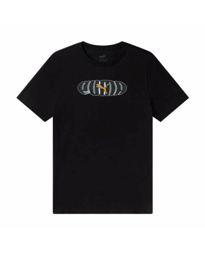 Puma Ess+ Graphic Men's Black Short Sleeve T-Shirt - Sport & Leisure
