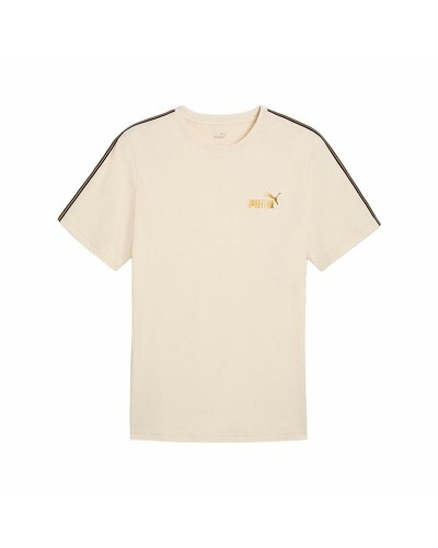T-shirt med kortärm Herr Puma Ess Tape Minimal Gold Beige