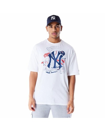 T-shirt med kortärm Herr New Era MLB FOOD GRPHC OS New York Yankees Vit