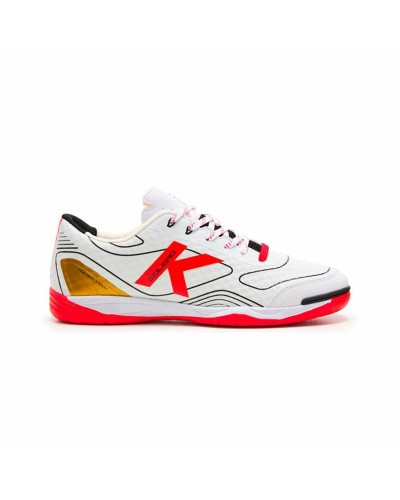 Kelme Goleiro: Men's White/Red Sports Shoes - Ideal for Indoor Soccer/Training
