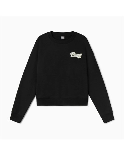 Felpa Donna Puma Script Crew: Comfort e Stile Sportivo
