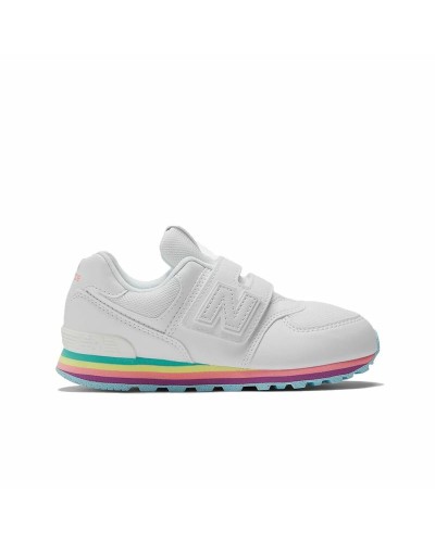 New Balance 574 Core, Zapatillas Deportivas Niño/a, Cierre de Velcro, Blanco
