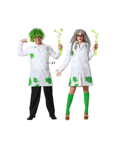 Adult Scientist Costume XS-S: Lab Coat + Glasses - Halloween Fancy Dress
