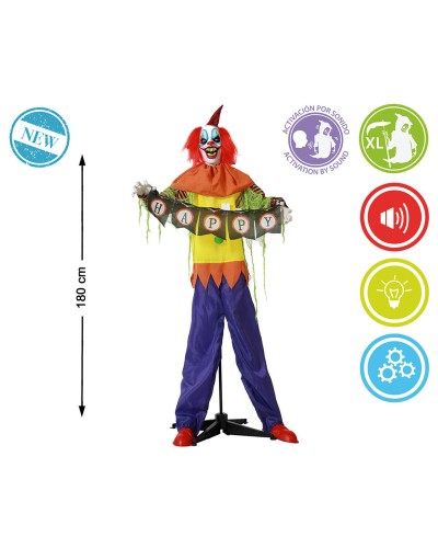 Decoración Halloween Payaso Hinchable 180cm - ¡Asusta a Tus Invitados!
