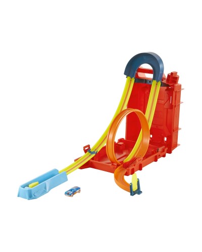 Hot Wheels Track Builder: Pista Lanzadora, Set de Construcción de Coches
