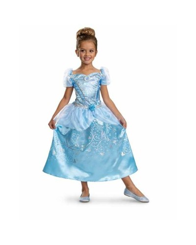 Costume Cenerentola Disney Bambina 7-8 Anni - Vestito Carnevale Principessa
