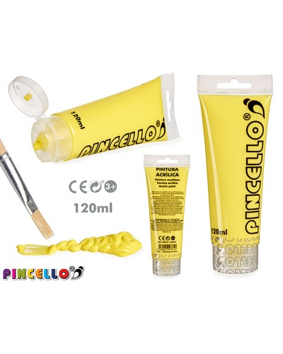 Peinture Acrylique Jaune Vif 120ml - Haute Pigmentation pour Artistes
