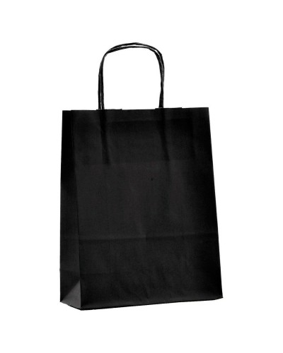 Sac en Papier Noir 12x40x24 cm - Shopper Élégant pour Cadeaux & Shopping

