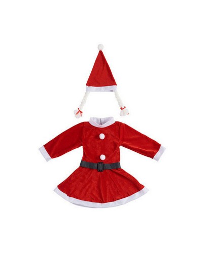 Costume per Bambini Mamma Natale 9-13 Anni Rosso Bianco