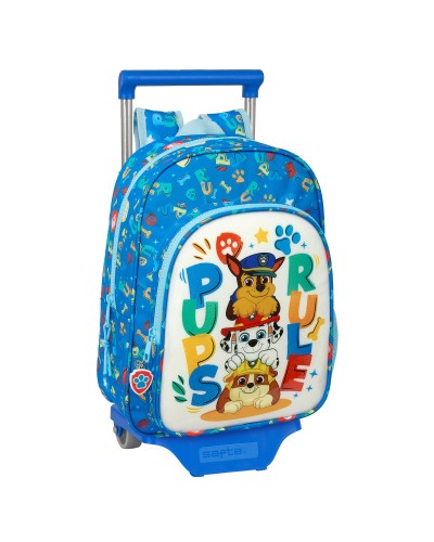 Schoolrugzak met Wielen The Paw Patrol Pups rule Blauw 26 x 34 x 11 cm