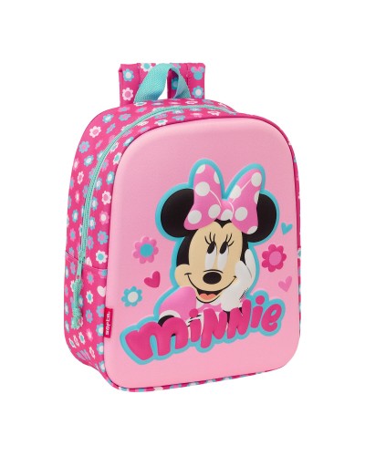 Minnie Mouse 3D Rucksack für Mädchen Rosa - Klein 22x27x10 cm - Kindergarten/Freizeit
