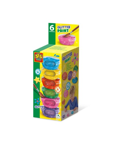 Piirustussetti SES Creative Glitter Gouache (6 osaa)