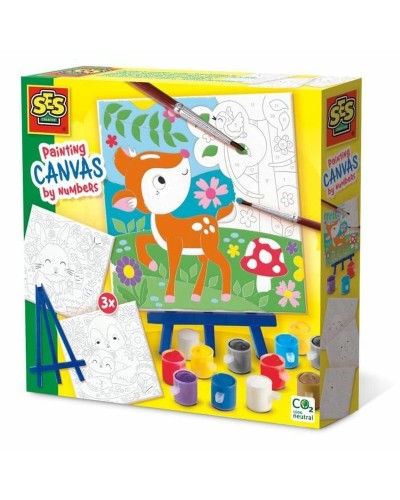 SES Creative Paint by Numbers on Canvas - 3 Piece Set for Kids
