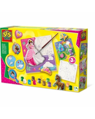 SES Creative Kit de Moulage et Peinture - Plâtre, Couleurs, Moules
