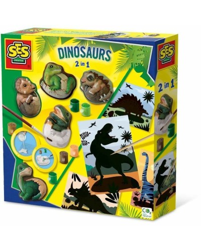 SES Creative 2in1 Dinosaur Drawing Set: Stencils & Stamps - Children's Creativity
