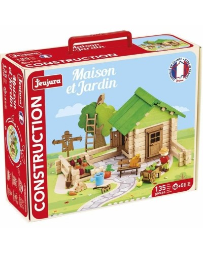 Jeujura Maison & Jardin : Jeu de Construction en Bois - Crée Ta Maison et Ton Jardin !
