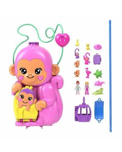 Vauvanukke ja tarvikkeet Polly Pocket Mommy Monkey and Baby