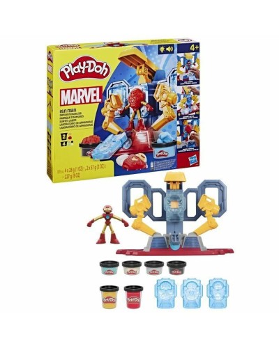 Play-Doh Fábrica de Armaduras de Iron Man - Set Plastilina Amarilla - Crea Armaduras
