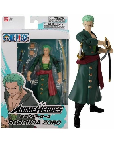Bandai Anime Heroes One Piece Roronoa Zoro - Figurine Articulée 17cm
