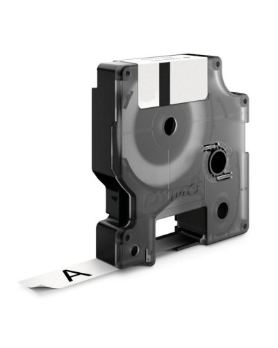 Dymo D1 18445 Laminierband 12mm x 7m Schwarz auf Weiß - Strapazierfähige Etikettierung
