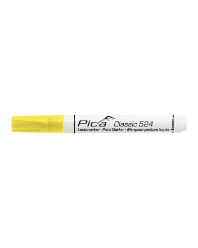 Pica Classic - Marcador Permanente Amarillo - Trazo Fácil en Todas las Superficies
