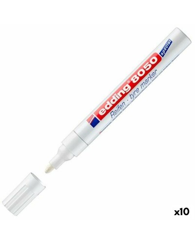 Permanent markörpenna Edding E-8050 Tyre Marker Vit (10 antal)