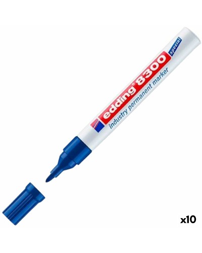 Edding 8300 Permanent Marker Light Blue - Fine Tip, Set of 10
