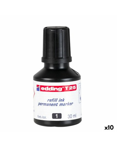 Recharge d'encre Edding T25 Permanent Noir 30 ml (10 Unités)