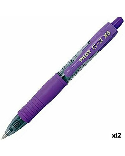 Pen Roller Pilot G-2 XS Intrekbaar Paars 0,4 mm (12 Stuks)