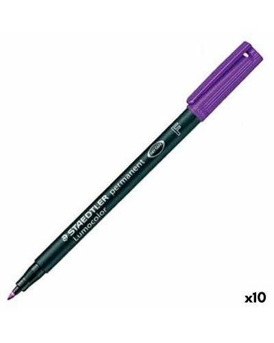 Staedtler Lumocolor 318 F Violetto - Marcatore Permanente Punta Fine - 10 Pz
