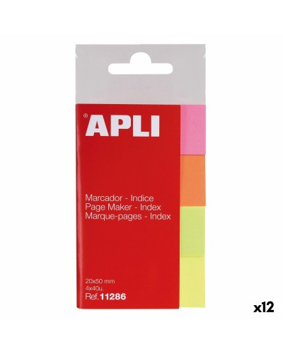 Kirjanmerkki Apli Monivärinen 160 Levyt 50 x 20 mm (12 osaa)