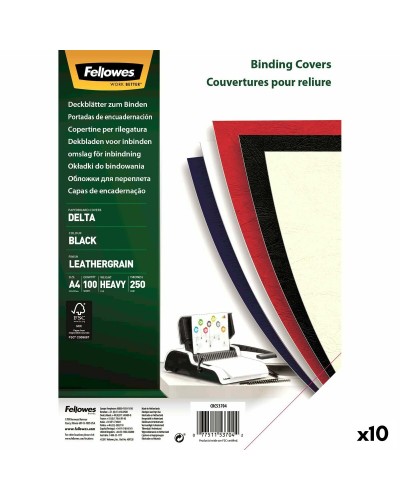 Binding Covers Fellowes Delta 100 Kappaletta Musta A4 Kartonki (10 osaa)