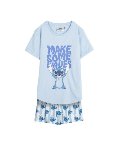 Pigiama Estivo Stitch Azzurro - Cotone Leggero - Bambino/a
