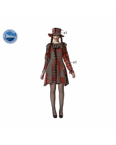 Adult Voodoo Doll Costume Grey - 2 Piece Set Halloween/Cosplay
