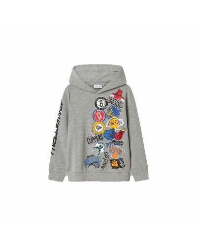 Name It Sweat à Capuche Enfant NBA Gris - Sport & Décontracté
