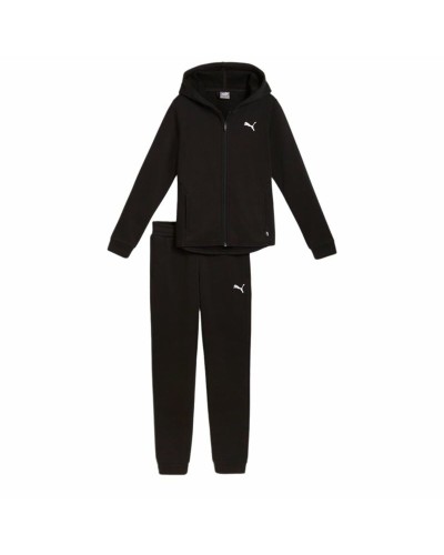 Joggingpak voor kinderen Puma Hooded Sweat Suit Flecce Cl Zwart