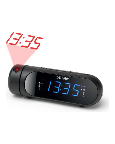 Denver CPR-700 Radio Despertador FM - Pantalla LED, Función Snooze - Negro
