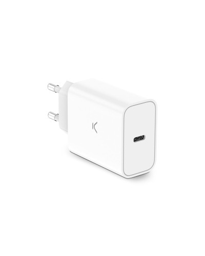 Cargador KSIX 30W Blanco Carga Rápida Power Delivery
