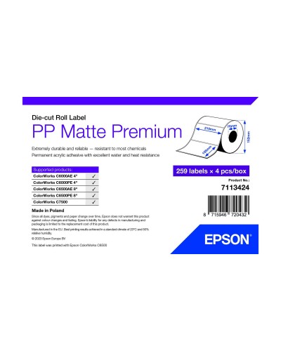 Printpapier Epson 7113424 Wit (4 Stuks)