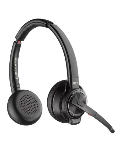 Poly Savi 8220 Wireless Stereo Headset Black with Microphone - Work & Office

