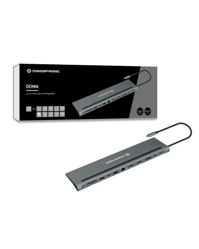 USB Hub Conceptronic 110518707101 Grey 100 W (1 Unit)