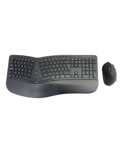 Conceptronic Tastatur und Maus Schwarz QWERTY Spanisch - Ergonomisches Set
