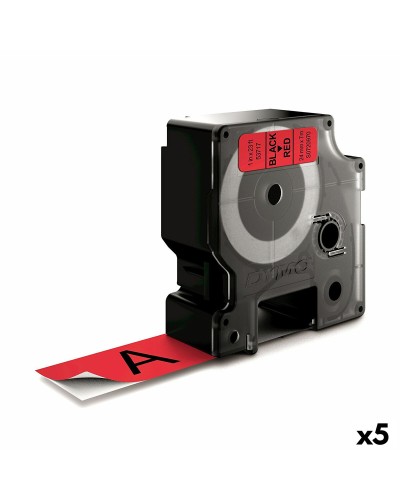 Cinta Laminada para Rotuladoras Dymo D1 53717 24 mm LabelManager™ Rojo Negro (5 Unidades)