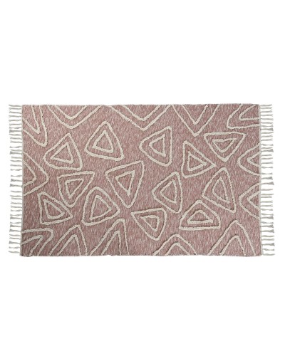Alfombra DKD Home Decor "Ciudad" Rosa Terracota Blanco con Flecos - 120 x 180 cm
